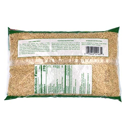 Iberia Brown Jasmine Rice, 5 Lbs Long Grain Naturally Fragrant E
