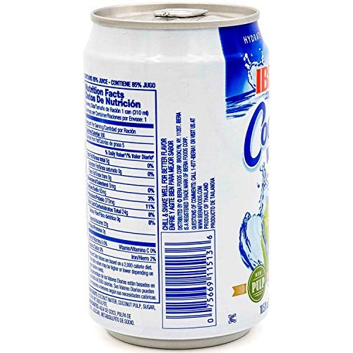 Iberia Coconut Water With Pulp, 10.5 Fl Oz Pack Of 24