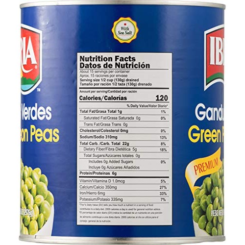 Iberia Green Pigeon Peas, 105 Oz