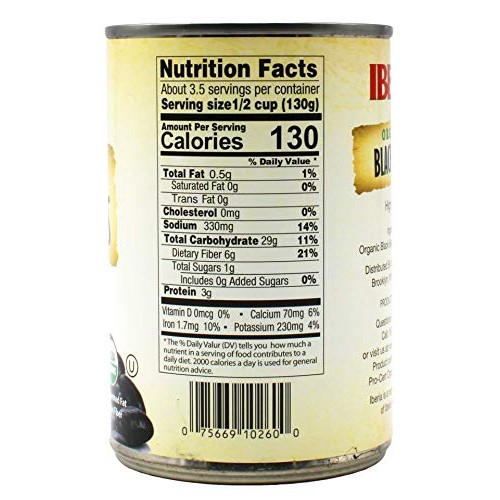 Iberia Organic Black Beans, 15.5 Ounce Pack Of 24