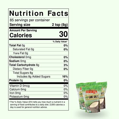 Iberia Organic Cane Sugar, 1.5 lb. Pack of 3