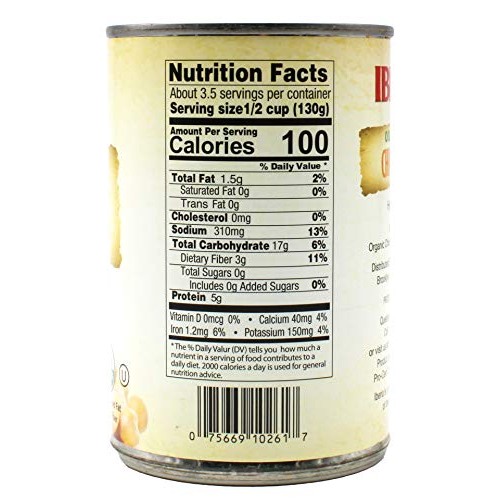 Iberia Organic Chickpeas, 15.5 Ounce Pack of 24