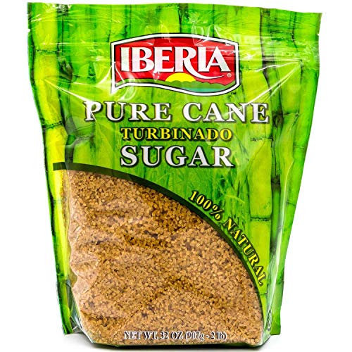 Iberia Turbinado Sugar 2Lb Pack Of 12 Sparkling Golden Pure Ra