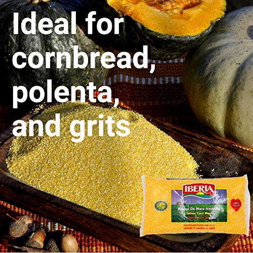 Iberia Yellow Corn Meal 4 Pounds, Freshly Milled Bulk Coarse Cor