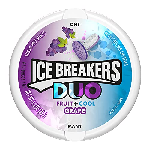 Ice Breakers Duo Sugar Free Mints, Grape, 1.3 Ounce Pack Of 8