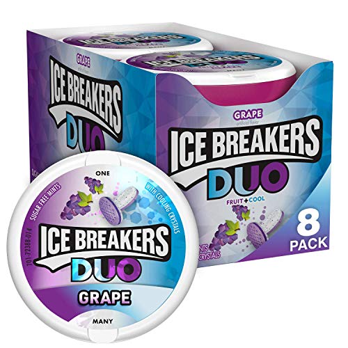 Ice Breakers Duo Sugar Free Mints, Grape, 1.3 Ounce Pack Of 8