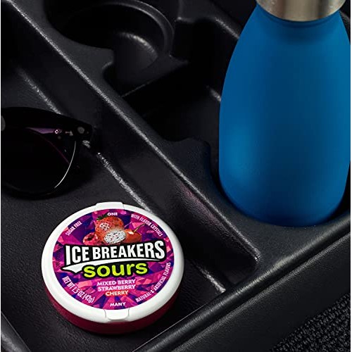 Ice Breakers Sours Sugar Free Mints, Mixed Berry, Strawberry, C