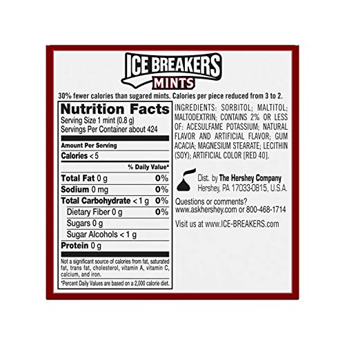Ice Breakers Sugar Free Mints, Cinnamon, 1.5 Ounce Pack Of 8 Ice Breakers Sugar Free Mints, Cinnamon, 1.5 Ounce Pack Of 8