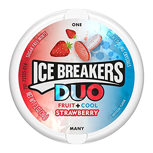 Ice Breakers Sugar Free Duo Mints, Strawberry Fruit And Cool, 1.