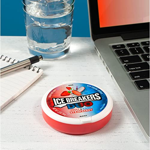Ice Breakers Sugar Free Duo Mints, Strawberry Fruit And Cool, 1.