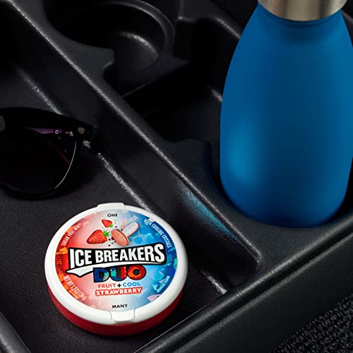 Ice Breakers Sugar Free Duo Mints, Strawberry Fruit And Cool, 1.