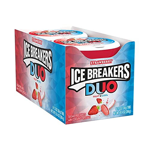 Ice Breakers Sugar Free Duo Mints, Strawberry Fruit And Cool, 1.
