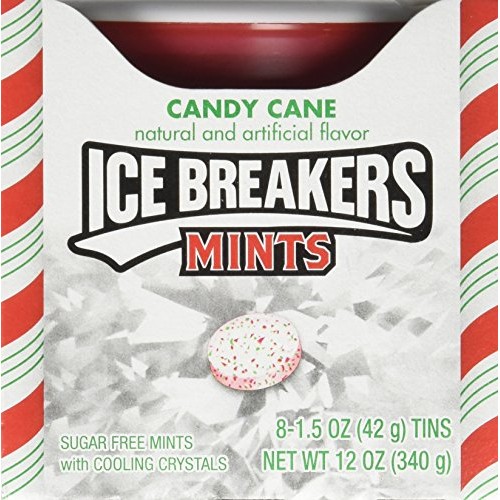 Ice Breakers Holiday Mints, Candy Cane Flavor, Sugar Free, 1.5 O