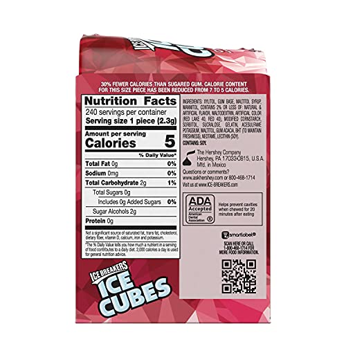 Ice Breakers Ice Cubes Cinnamon Flavored Sugar Free Chewing Gum,