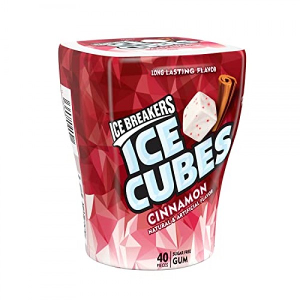 ICE BREAKERS ICE CUBES Cinnamon Flavored Sugar Free Chewing Gum,...