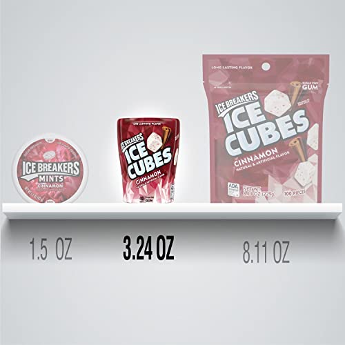 Ice Breakers Ice Cubes Cinnamon Flavored Sugar Free Chewing Gum,