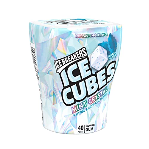 ICE BREAKERS ICE CUBES MINT CRYSTAL Sugar Free Chewing Gum, Made...