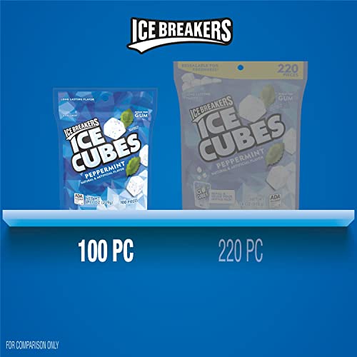 Ice Breakers, Ice Cubes Gum In Peppermint Sugar Free With Xylito