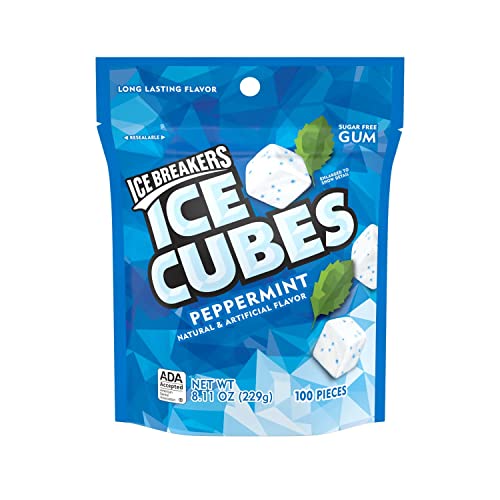 Ice Breakers, Ice Cubes Gum In Peppermint Sugar Free With Xylito