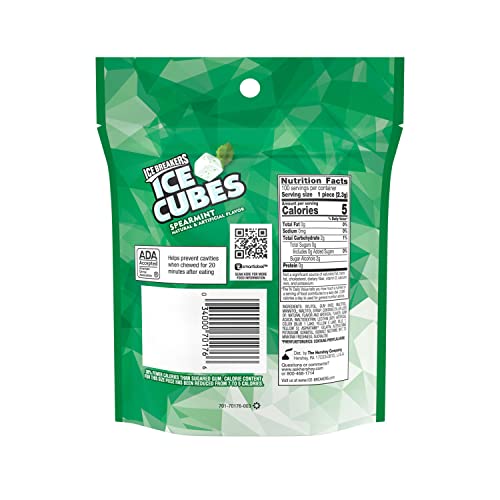 ICE BREAKERS ICE CUBES Spearmint With Cooling Crystals, Made wit...