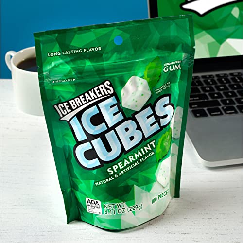 ICE BREAKERS ICE CUBES Spearmint With Cooling Crystals, Made wit...
