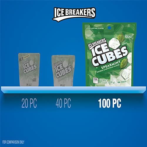ICE BREAKERS ICE CUBES Spearmint With Cooling Crystals, Made wit...
