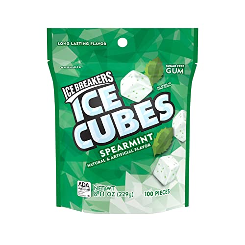 ICE BREAKERS ICE CUBES Spearmint With Cooling Crystals, Made wit...