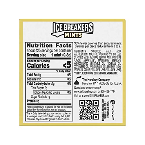 Ice Breakers Mints, Sugar Free, Golden Apple Flavor, 8 Coun
