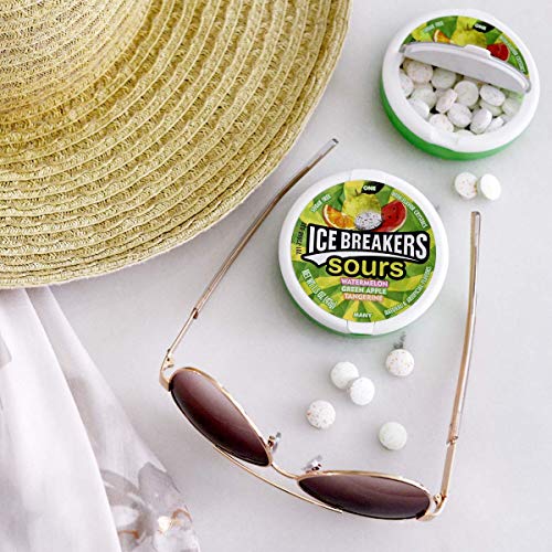 Ice Breakers Sours Sugar Free Mints, Watermelon, Green Apple, T