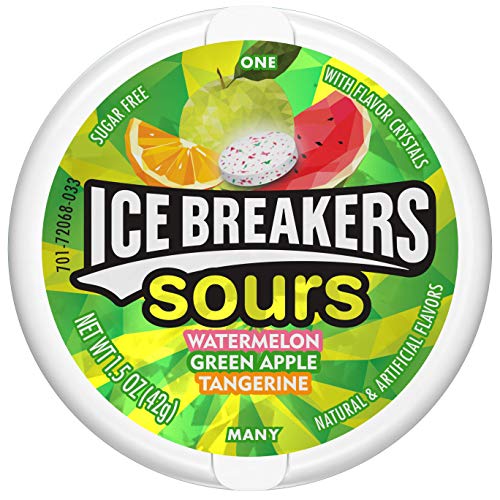 Ice Breakers Sours Sugar Free Mints, Watermelon, Green Apple, T