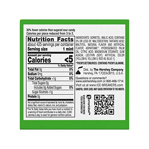 Ice Breakers Sours Sugar Free Mints, Watermelon, Green Apple, T