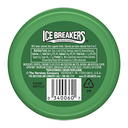 Ice Breakers Sugar Free Mints, Spearmint, 1.5 Ounce Pack Of 8