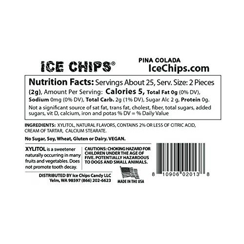 Ice Chips Xylitol Candy 3 Pack Assortment Strawberry Daiquiri,