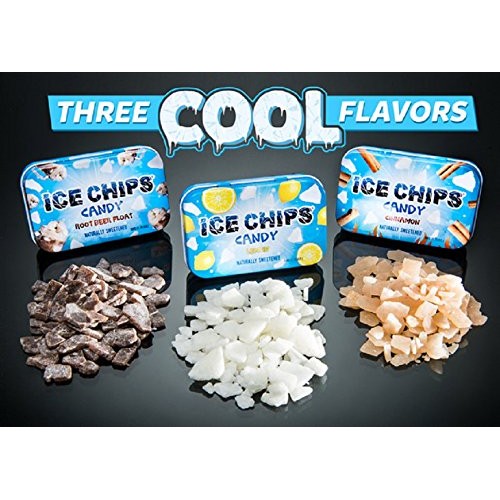Ice Chips Xylitol Candy 3 Pack Assortment Strawberry Daiquiri,