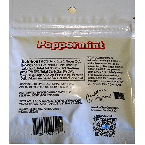 Ice Chips Xylitol Candy In Resealable Pouch 1 Oz 8 Pack Assort