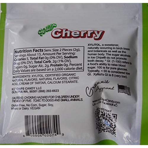 Ice Chips Xylitol Candy In Resealable Pouch 1 Oz 8 Pack Assort