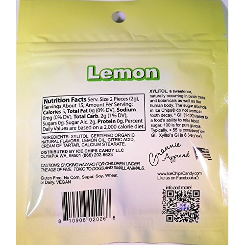 Ice Chips Xylitol Candy In Resealable Pouch 1 Oz 8 Pack Assort