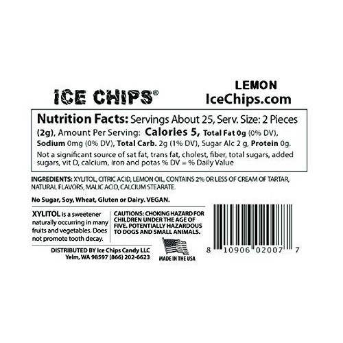 Ice Chips Xylitol Candy Tins Lemon, 3 Pack - Includes Band As