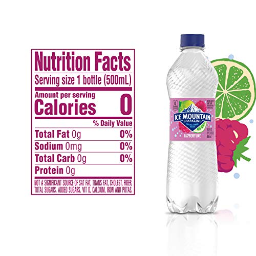 Ice Mountain Sparkling Water, Raspberry Lime, 16.9 oz. Bottles ...