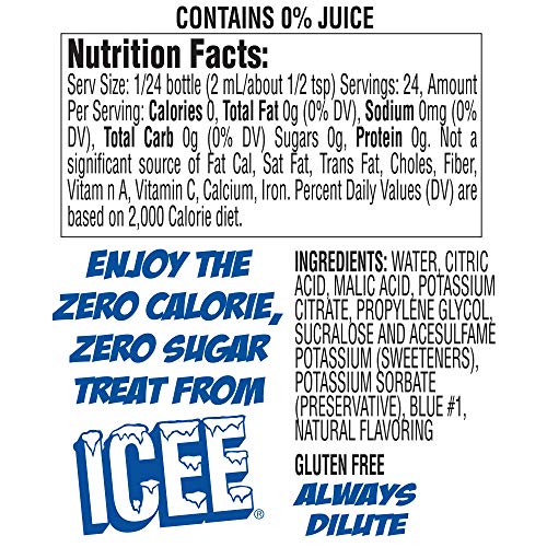 Icee Zero Calorie Blue Raspberry Liquid Water Enhancer Drink Mix