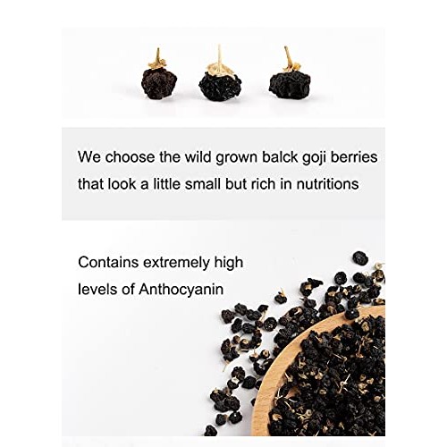 Ichatea 2.82Oz Dried Black Goji Berries Tea Medlar| Herbal Wild