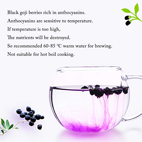 Ichatea 2.82Oz Dried Black Goji Berries Tea Medlar| Herbal Wild