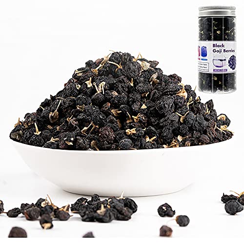 Ichatea 2.82Oz Dried Black Goji Berries Tea Medlar| Herbal Wild