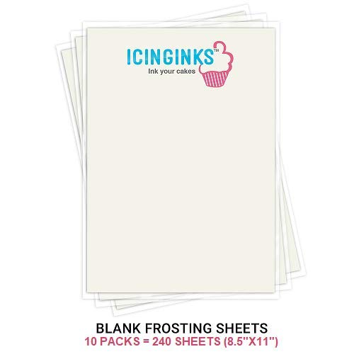 Icinginks Frosting Sheets Carton 10 Packs 240 Sheets 8.5 X 11