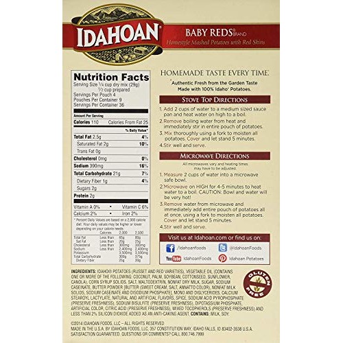 Idahoan Baby Reds Mashed Potatoes, Made With Gluten-Free Red &Amp; R
