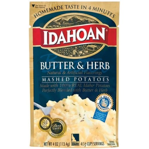Idahoan Butter &Amp; Herb Mashed Potatoes 4 Oz Pack Of 12
