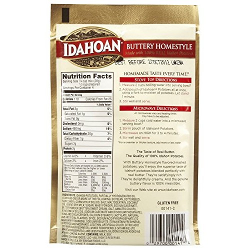 Idahoan Buttery Homestyle Mashed Potatoes, 4 Oz, 6 Pk