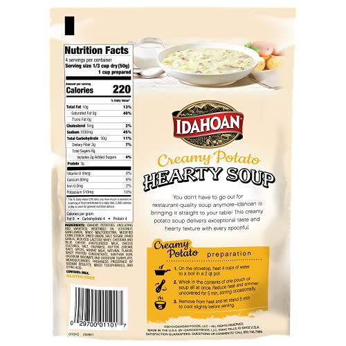 Idahoan Creamy Potato Hearty Soup, Made With Gluten-Free 100-Per