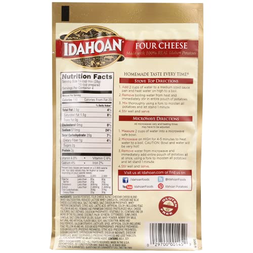 Idahoan Four Cheese Mashed Potatoes, Made With Gluten Free 100-P