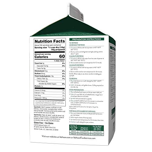 Idahoan Fresh Cut Premium Hash Browns 6 Cartons